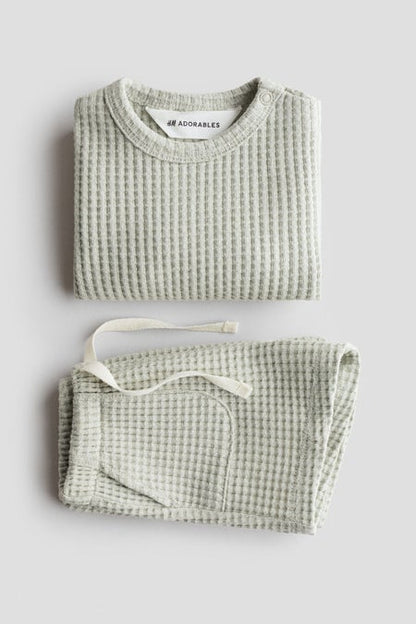 2-piece waffled cotton set