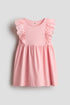 Flounce-trimmed cotton dress - Light Pink 0 / 8-10 Years