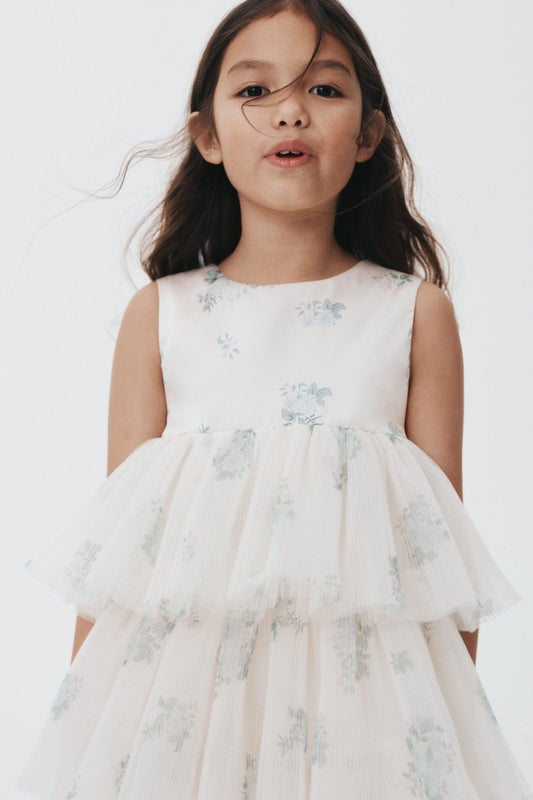 Tiered tulle-skirt dress