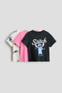 3-pack printed jersey tops - Dark Grey Lilo Stitch / 1.5-2 Years