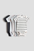 5-pack cotton bodysuits - Grey Striped / 12-18 Months