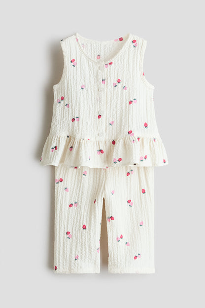 2-piece seersucker set - White Strawberries / 12-18 Months
