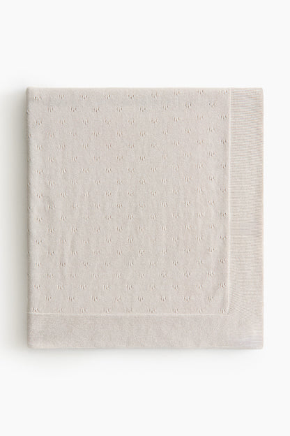 Cotton pointelle baby blanket