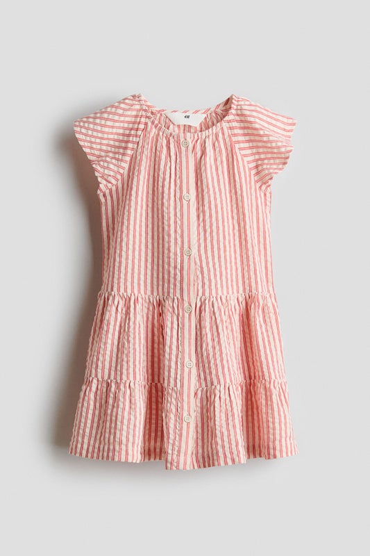 Tiered seersucker dress
