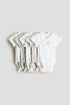 5-pack cotton bodysuits - Light Beige Animals / 0-1 Months