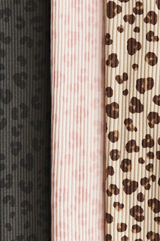 3-pack ribbed cotton leggings