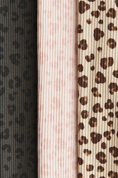3-pack ribbed cotton leggings