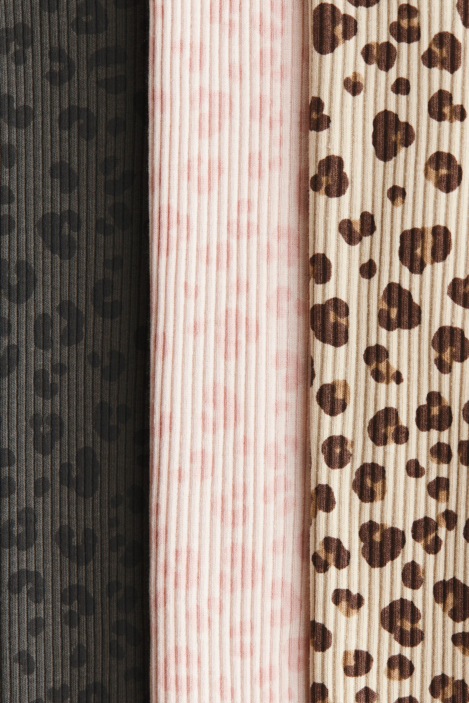 3-pack ribbed cotton leggings
