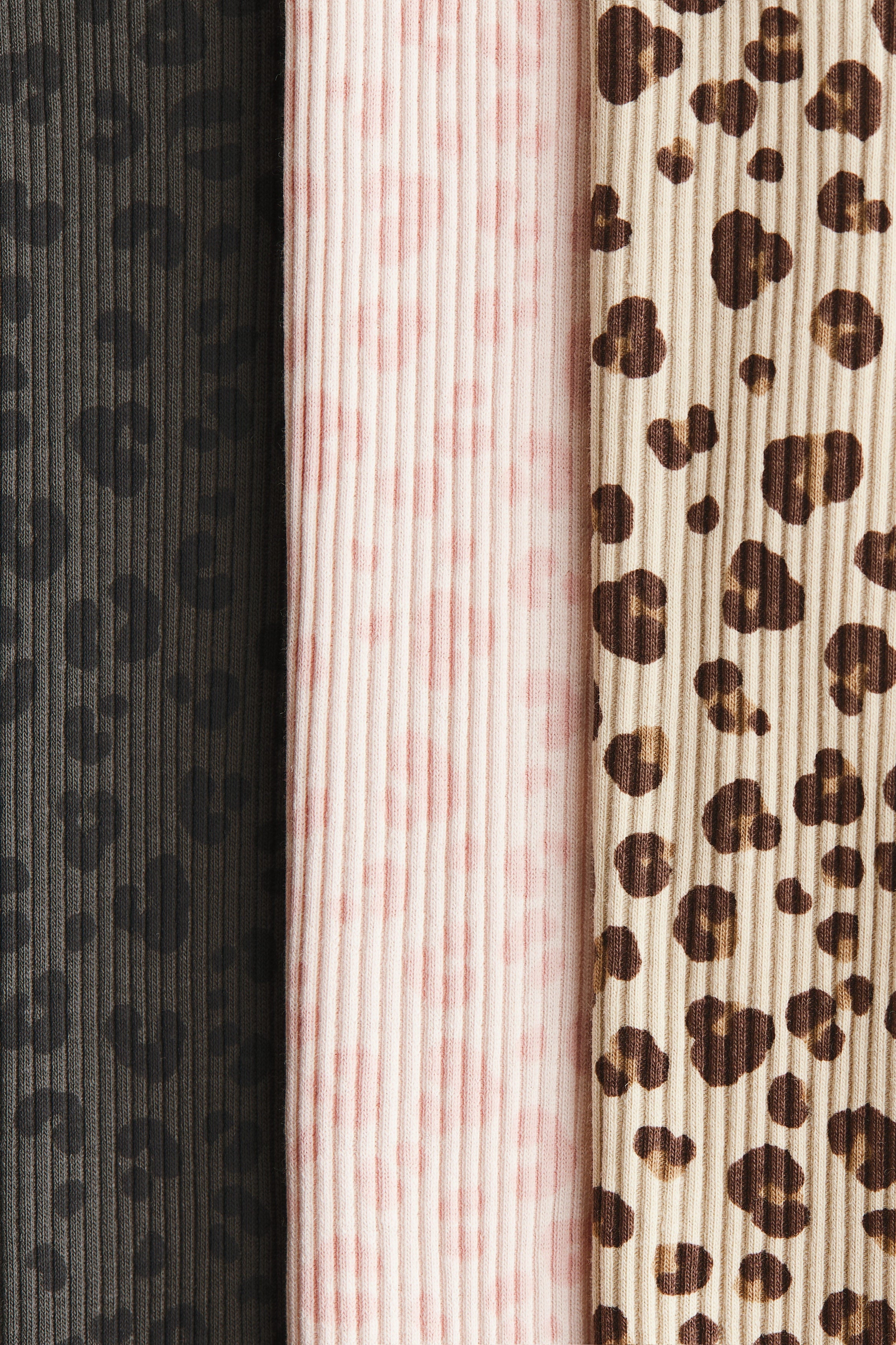 3-pack ribbed cotton leggings