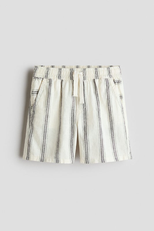 Linen-blend drawstring shorts
