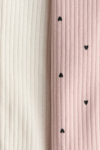 2-pack ribbed cotton sleepsuits