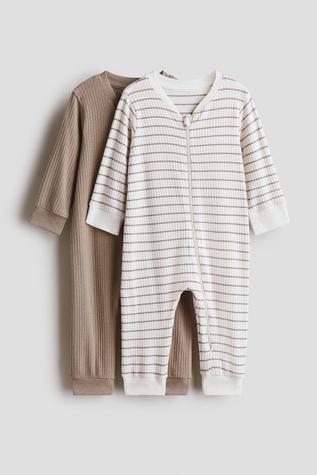 2-pack cotton sleepsuits