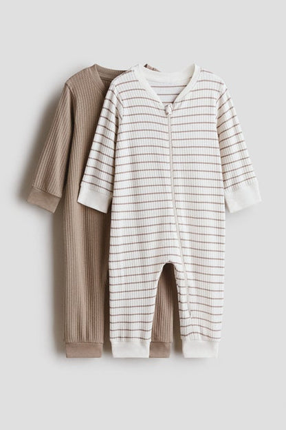 2-pack cotton sleepsuits