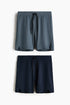 2-pack sports shorts with DryMove™ - Dark Grey Navy Blue / 10-12 Years