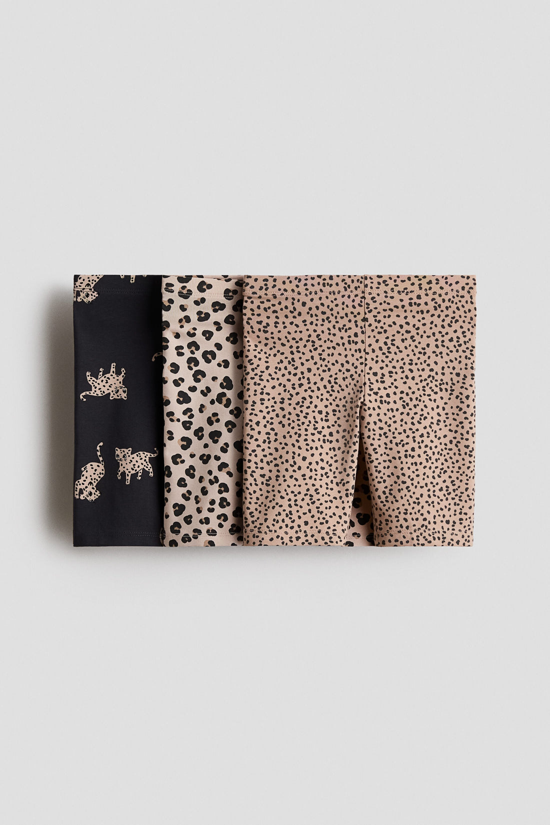 3-pack cotton cycling shorts - Beige Leopard Print / 3-4 Years