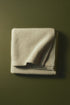 Moss-stitched cotton blanket - Light Khaki Green