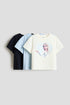 3-pack printed jersey tops - Cream Frozen / 1.5-2 Years