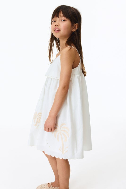 Embroidered strappy dress