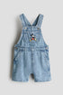 Embroidery-detail dungaree shorts - 18M