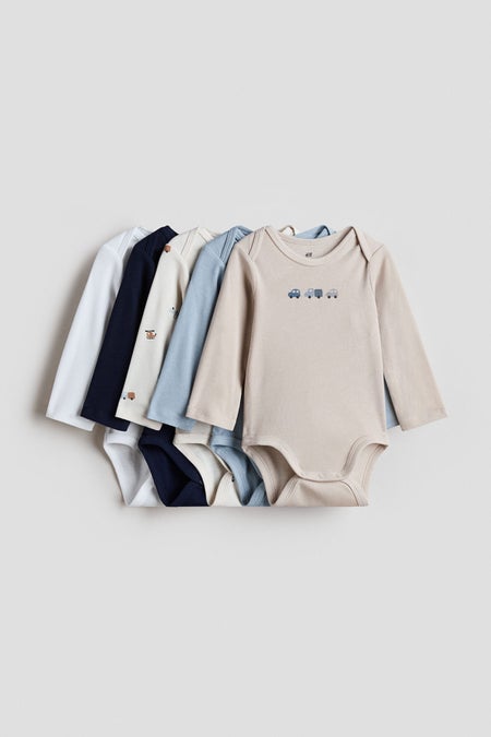 5-pack long-sleeved bodysuits