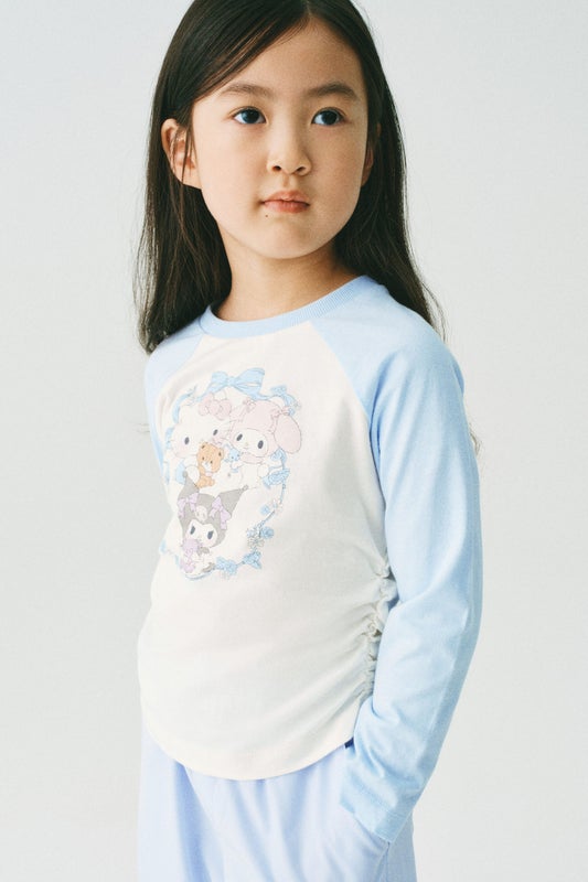 Long-sleeved printed top