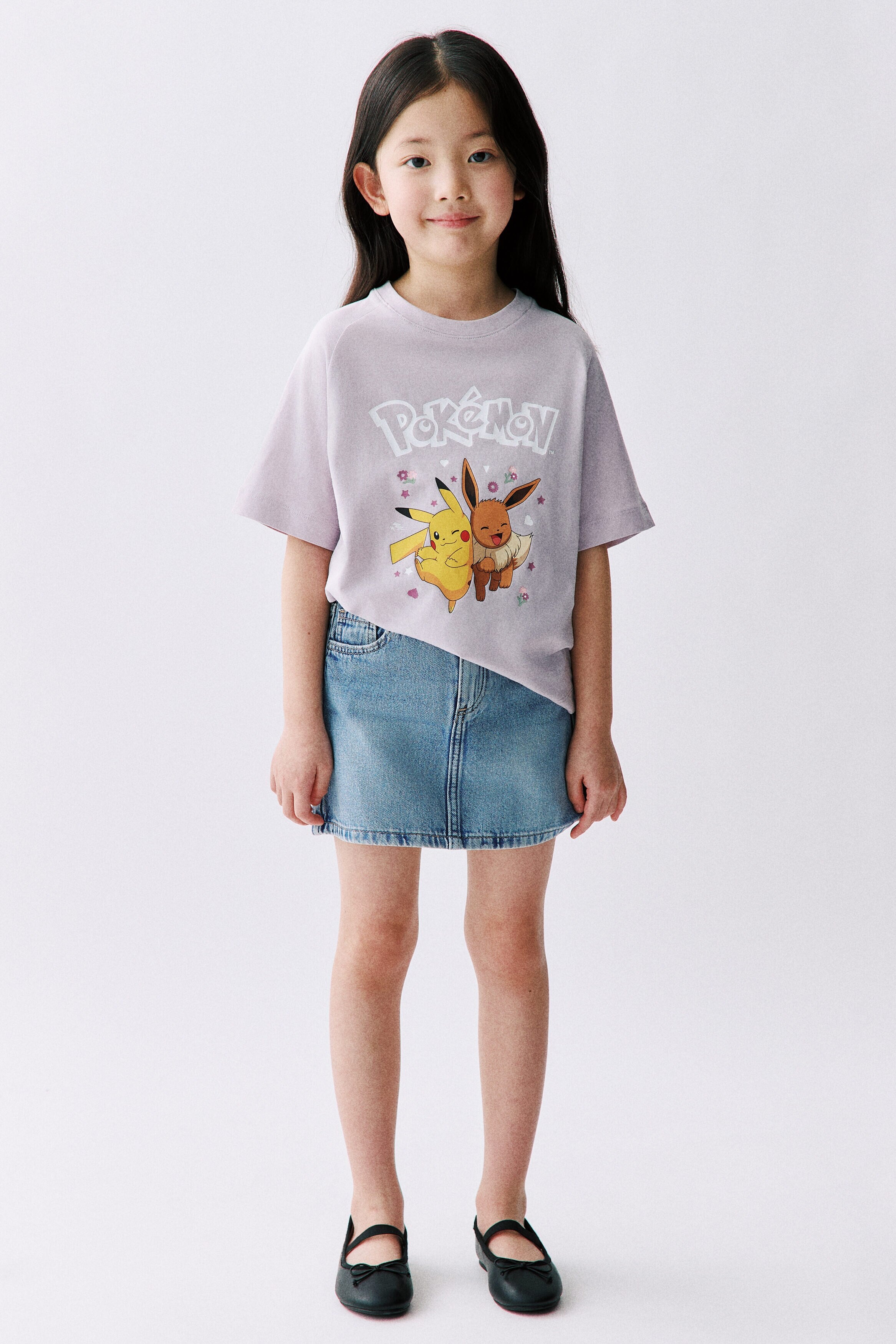 Printed T-shirt - Light Dusty Purple Pokemon / 1.5-2 Years