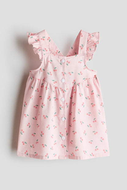 Flounce-trimmed cotton dress - 1.5-2Y