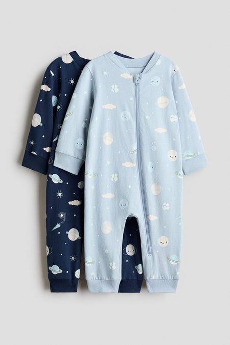 2-pack printed sleepsuits