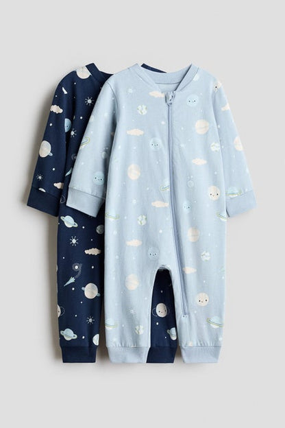 2-pack printed sleepsuits