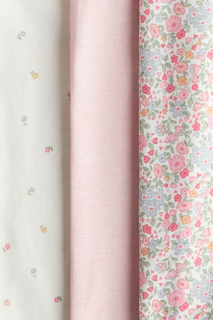 3-pack short cotton sleepsuits