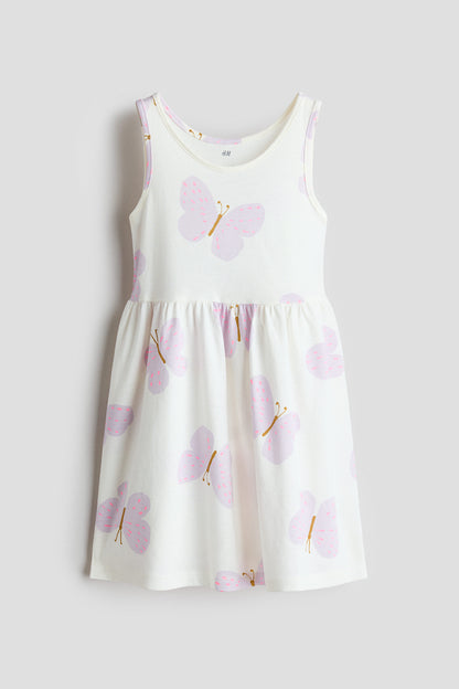 Patterned cotton dress - White Butterflies 4 / 1.5-2 Years