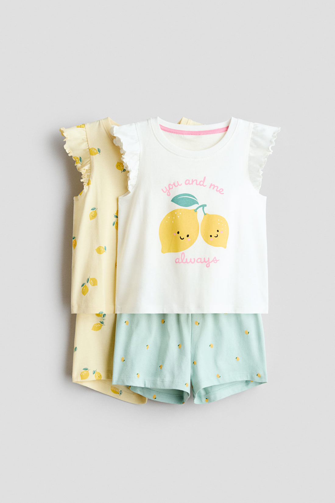 2-pack flutter-sleeve pyjamas - Light Yellow Lemons / 1.5-2 Years