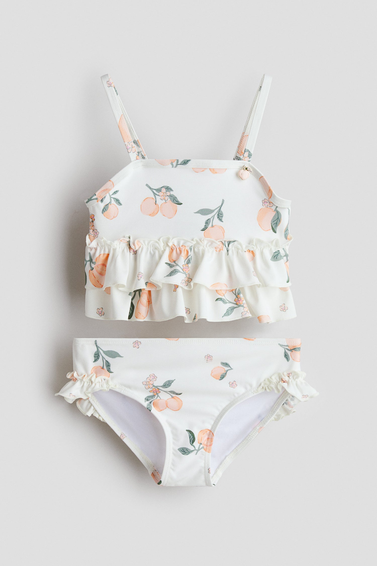 Flounced bikini - White Peaches / 2-4 Years
