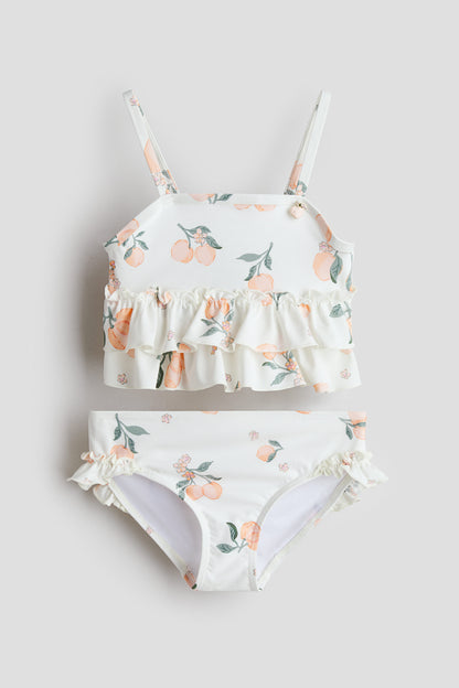 Flounced bikini - White Peaches / 2-4 Years