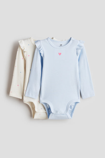 2-pack cotton bodysuits - Light Beige Giraffe / 1.5-2 Years