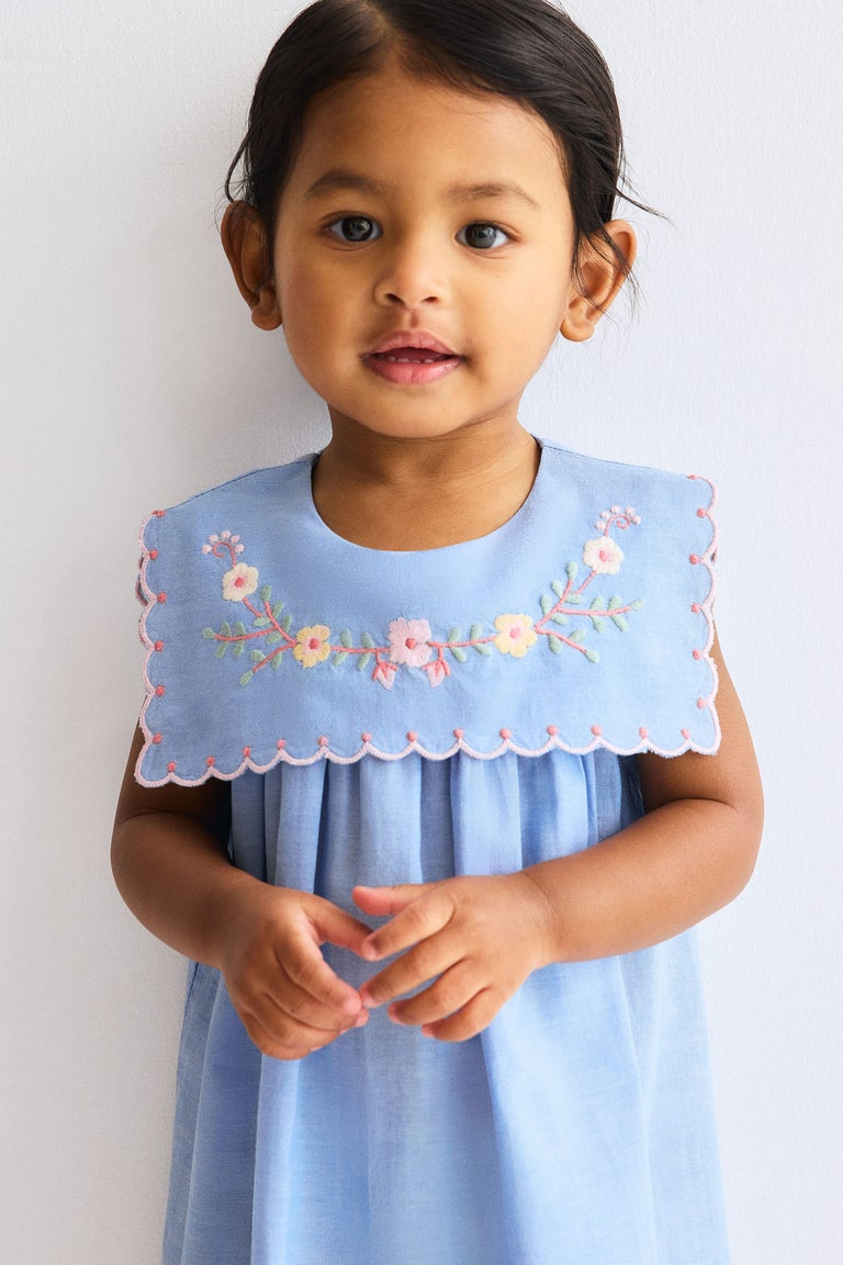 Embroidered cotton dress Image 2 of 7