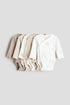 5-pack wrapover bodysuits - White Giraffes 0 / 4-6 Months