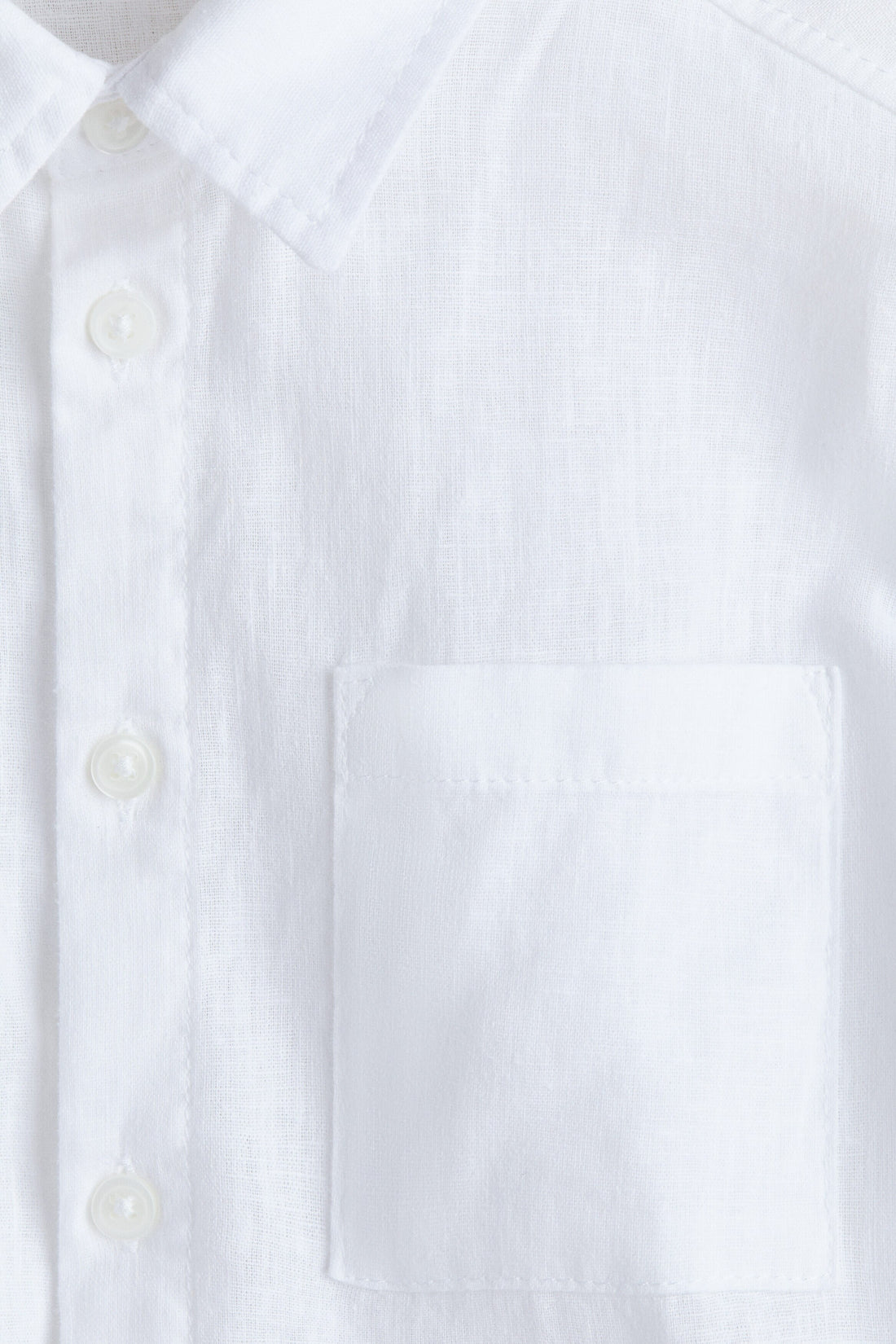 Short-sleeved linen-blend shirt