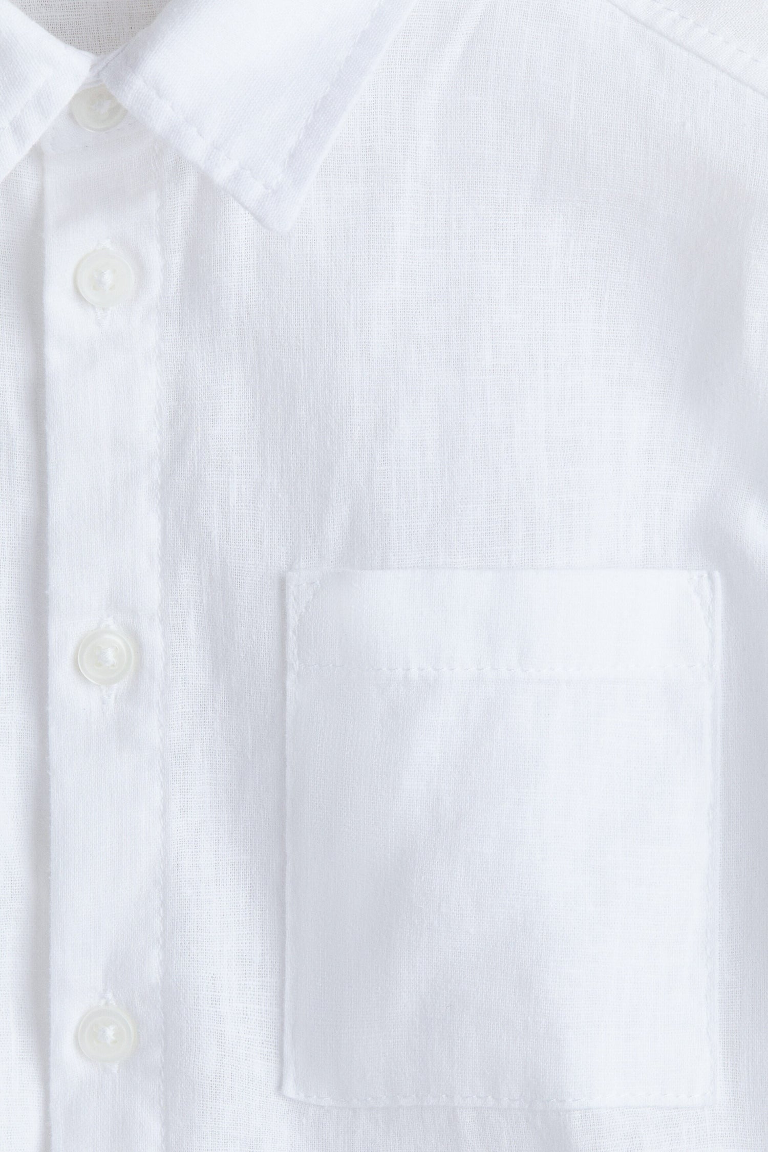 Short-sleeved linen-blend shirt