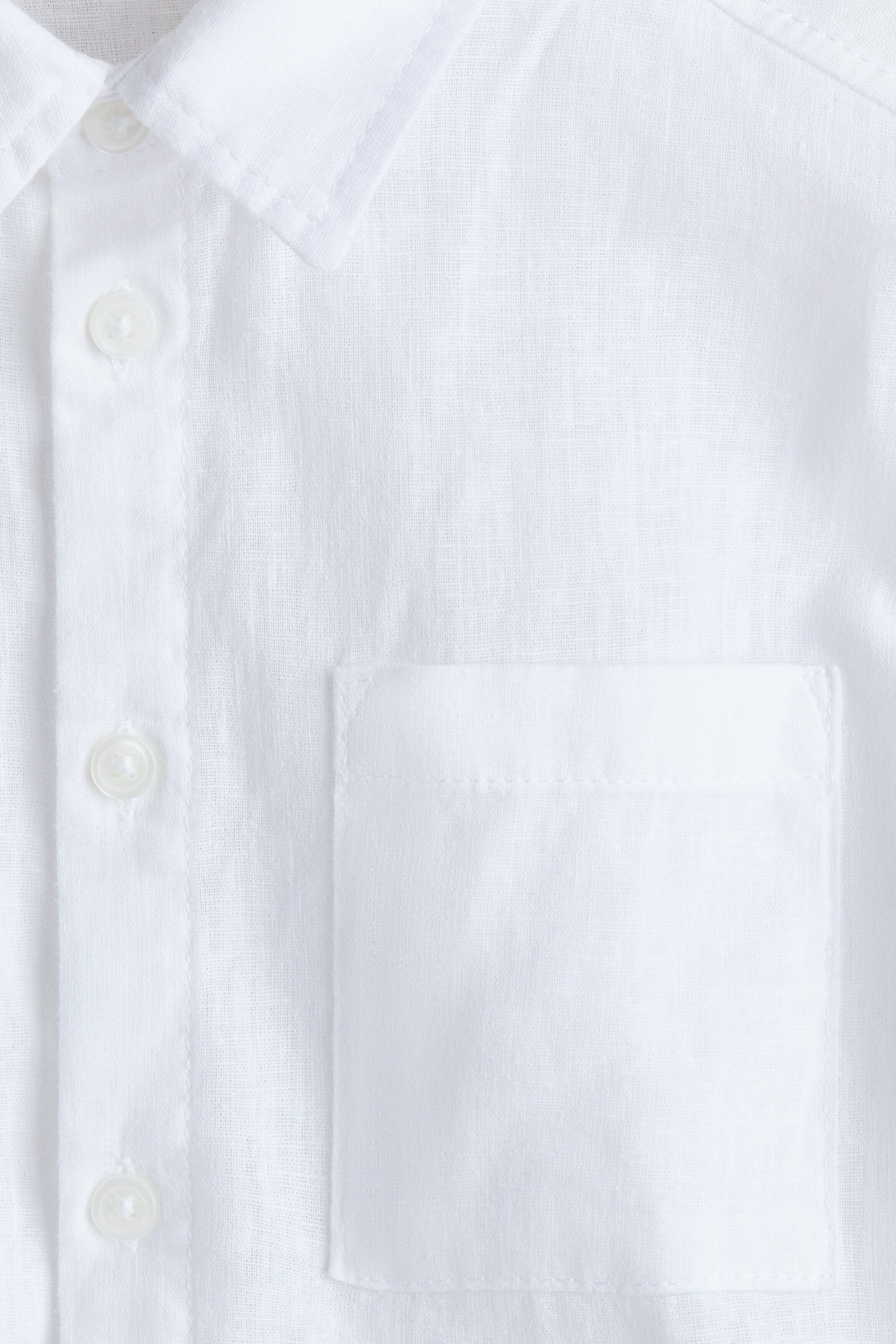 Short-sleeved linen-blend shirt