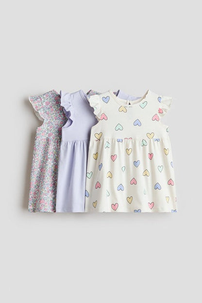3-pack printed cotton dresses