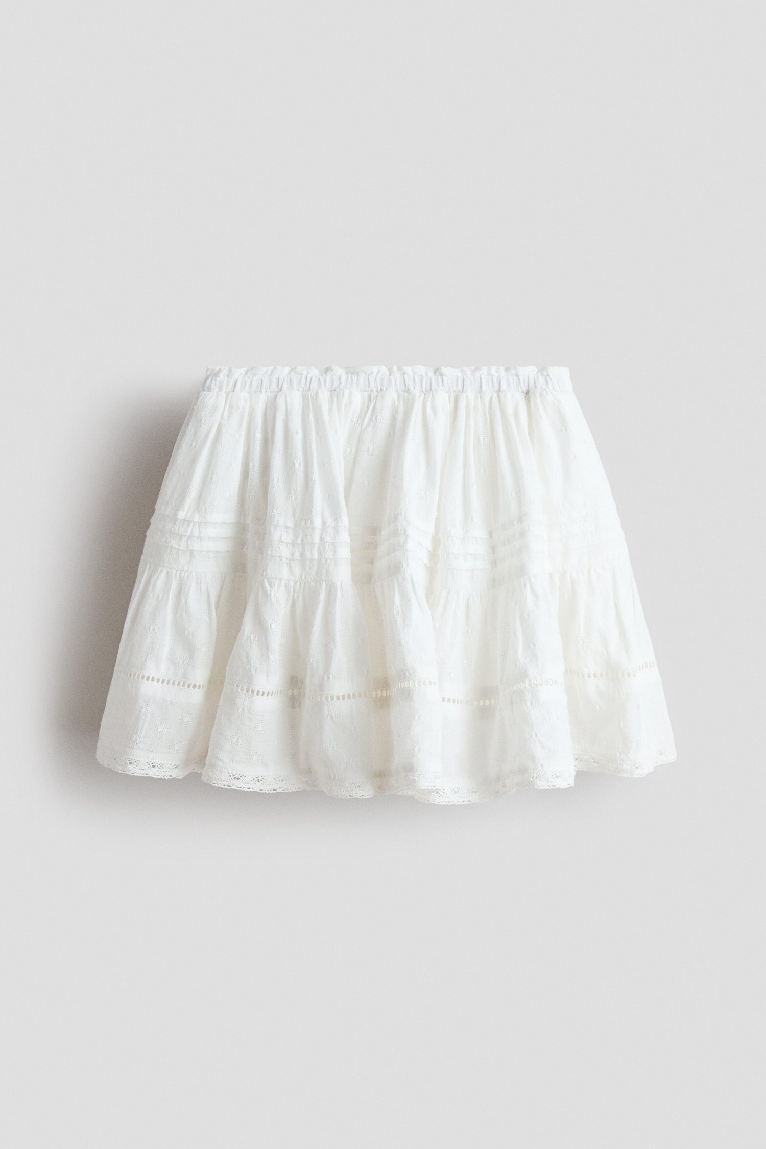 Pintucked cotton skirt