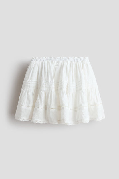 Pintucked cotton skirt