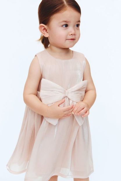 Bow-detail organza dress