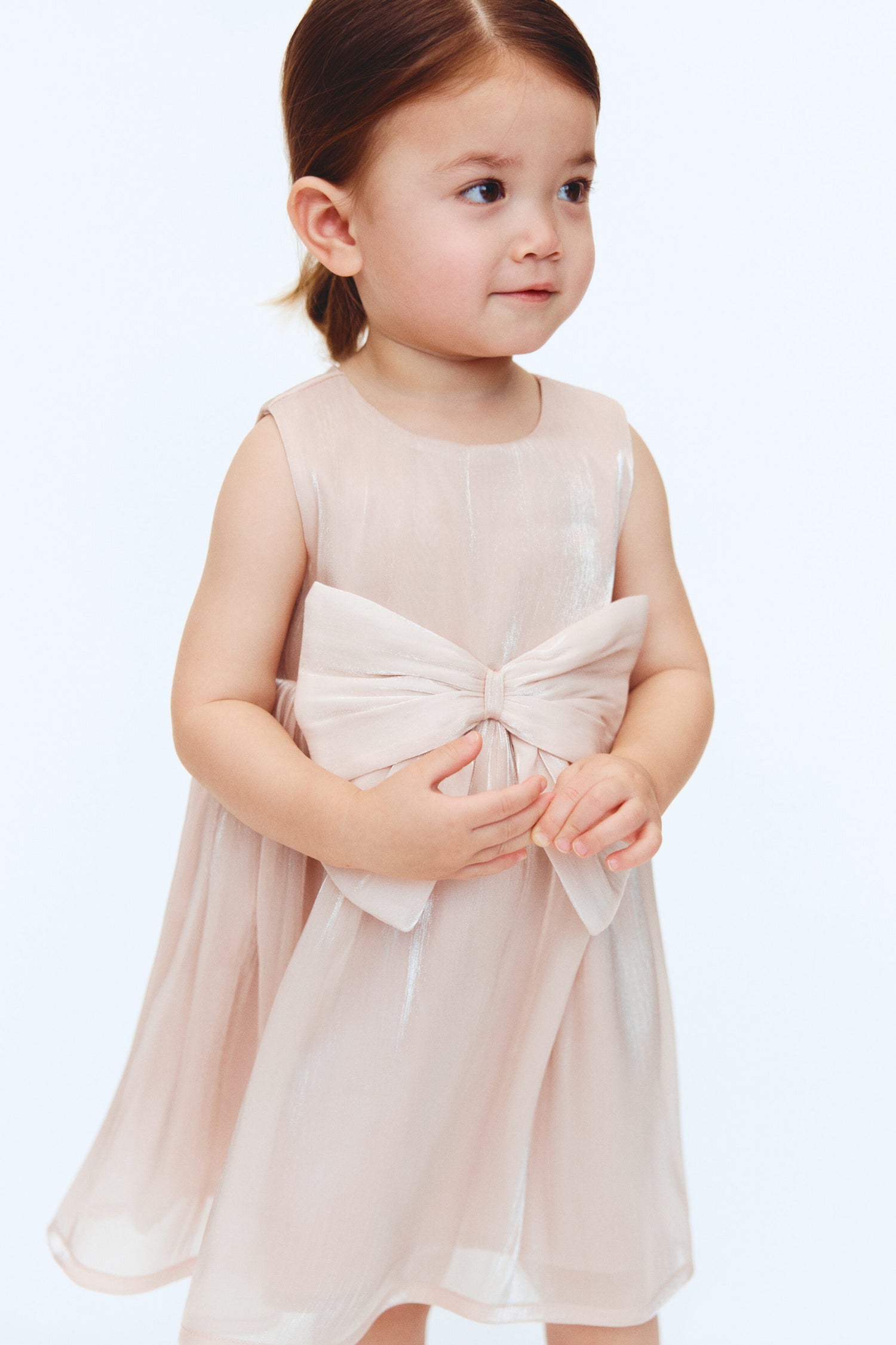 Bow-detail organza dress - Light Dusty Pink / 12-18 Months