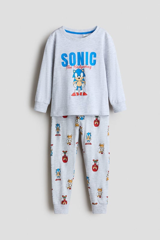 Printed cotton jersey pyjamas
