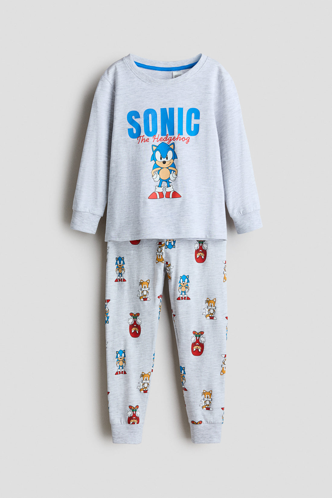 Printed cotton jersey pyjamas - Grey Sonic Hedgehog / 8-10 Years