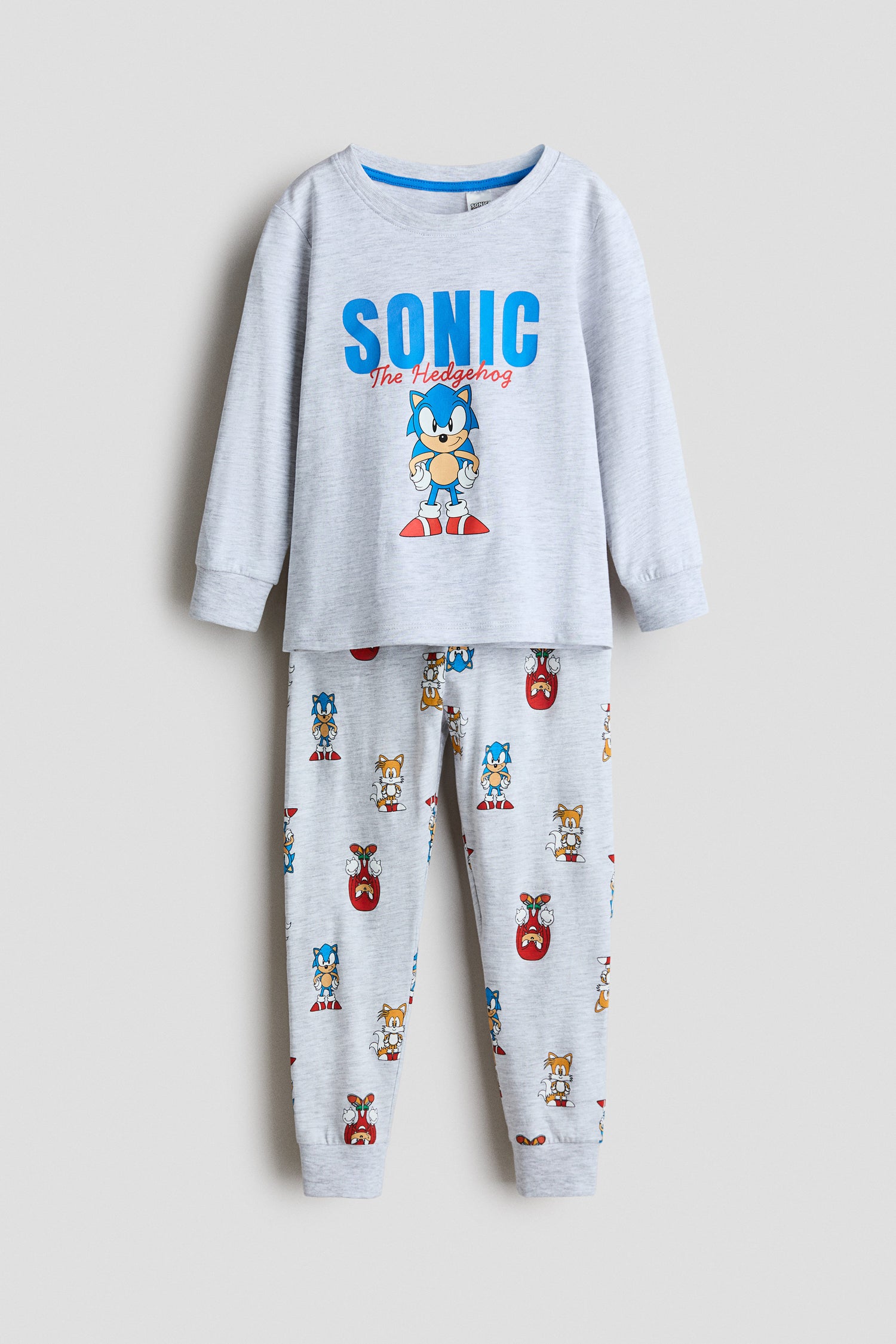 Printed cotton jersey pyjamas - Grey Sonic Hedgehog / 8-10 Years