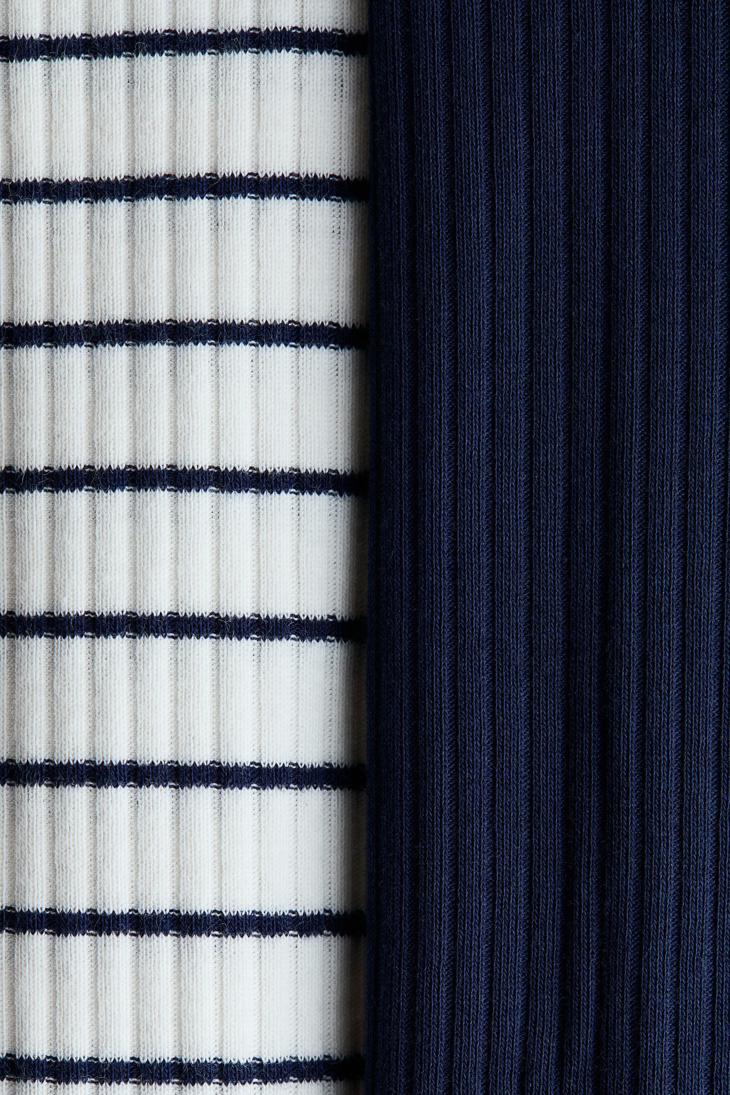 White Navy Blue Striped