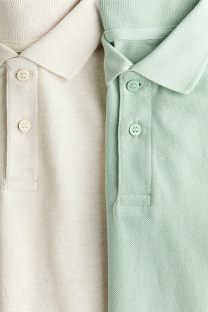 2-pack cotton piqué polo shirts